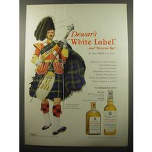 1950 Dewar's White Label Scotch Ad - Tartan of Drum Major Gordon Highlanders