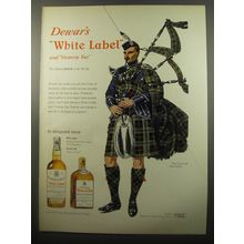 1950 Dewar's White Label Scotch Advertisement - Tartan of Clan Leslie