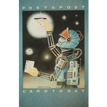 Royal Mail Post A Card Today Spaceman Sci Fi Space Advertising Poster Postcard