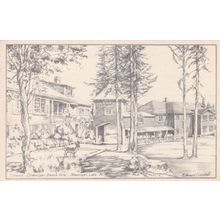 Shawnigan Beach Hotel BC Old Artist Canadian Postcard