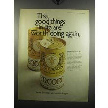1971 Encore Beer Ad - The good things in life are worth doing again