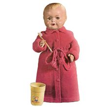 Vintage Doll Knitting Pattern Boy/Girl Dressing Gown 8ply Wool Height 16-18-20"
