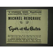 1955 Tiger at the Gates Play Ad - A Stunning Work. Magnificently acted
