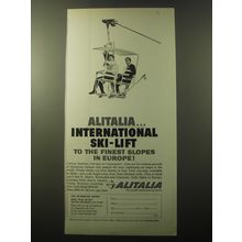 1960 Alitalia Airline Ad - International Ski-Lift to the Finest Slopes