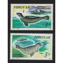 Faroe Is. Seals 'Halichoerus grypus' 'Phoca vitulina' 2v 1992 MNH