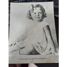 shirley temple picture on paper from a book