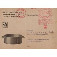 German Kitchen Stainless Steel Saucepan Cookery Geislingen Antique 1931 Postcard