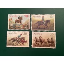 ICOLLECTZONE Australia 984-987 VF used light cancel horses