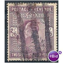 1902 SG262 2/6d Dull Purple Good Used.