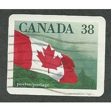 CAN 1989 38c (S/A) 'CANADIAN FLAG AND FOREST'(IMPERFED) FINE USED (EBID41-610)