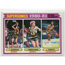 80 81 TOPPS TEAM LEADERS SUPERSONICS