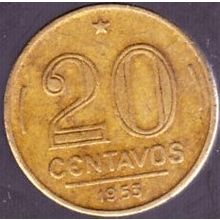 1953 Brazil 20 Centavos Coin