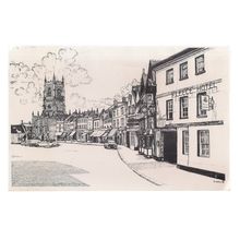 MARKET PLACE & CHURCH, CIRENCESTER, GLOUCESTERSHIRE blank card =
