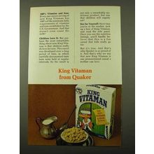 1971 Quaker King Vitamin Cereal Ad