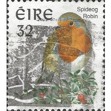 EIRE, BIRDS, Robin, white 1997, 32, #5