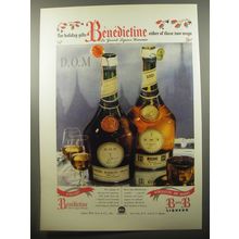 1950 D.O.M Benedictine and B and B Liqueur Ad - For holiday gifts Benedictine