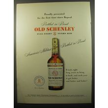 1950 Old Schenley Bottled in Bond Bourbon Advertisement - Proudly presented