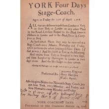 York Four Days Stage Coach 1706 Transport Old Postcard