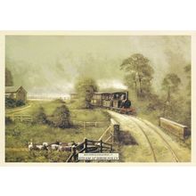 Steam Train at Birds Folly Southwold Railway Painting Postcard