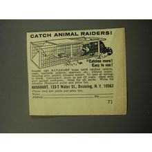 1970 Havahart Traps Ad - Catch animal raiders