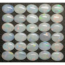 53407 - 30 Aussie Natural Earth Mined Coober Pedy Solid White Opals 8x6 mm Oval