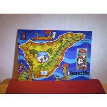 map. TENERIFE, SPAIN used postcard 1986 postmark =
