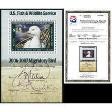 RW73b, MNH $15 2 Sigs Souvenir Sheet - Graded 90 PSE Certificate - Stuart Katz