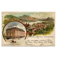 Postcard Switzerland Lucerne Hotel du Rutli Gruss Aus style undivided 1903