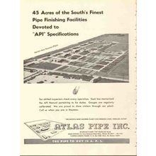 atlas pipe inc 1953 finish facilities devoted specification vintage ad