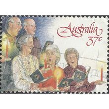 AUSTRALIA, CHRISTMAS, Pensioner Carols, red 1989, 37c, #2