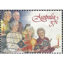 AUSTRALIA, CHRISTMAS, Pensioner Carols, red 1989, 37c, #3