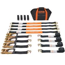 Ratchet Tie Down Straps (4PK), 11128 lb Break Strength, Double J Hook Includ...