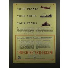 1941 Prestone Anti-Freeze Ad - Your Planes Your Ships