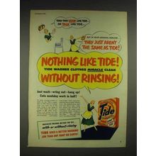 1950 Tide Detergent Ad - Without Rinsing