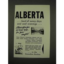 1956 Alberta Canada Tourism Ad - Land of Sunny Days