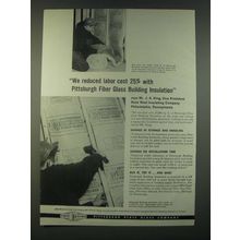1959 PPG Pittsburgh Fiber Glass Building Insulation Ad - We reduced labor cost