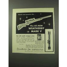 1959 Weatherby Mark V Rifle Ad - Most Powerful