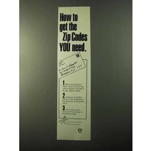 1971 U.S. Zip Code Ad - How to Get the Codes You Need