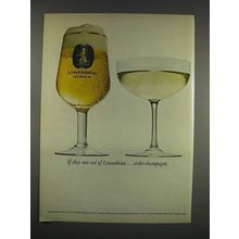 1973 Lowenbrau Beer Ad - If They Run Out, Champagne