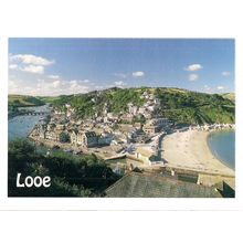 EAST AND WEST LOOE, CORNWALL unused postcard John Hinde =