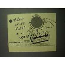 1948 Eclipse Razor Blade Ad - Make every shave a total eclipse