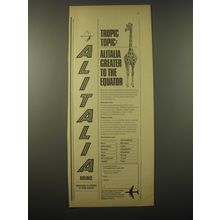 1965 Alitalia Airlines Ad - Tropic topic: Alitalia greater to the equator