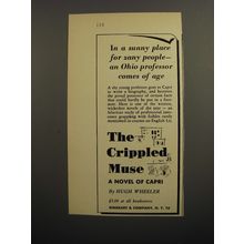 1952 Rinehart Book Advertisement - The Crippled Muse by Hugh Wheeler