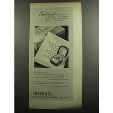 1953 Tiffany & Co. Wedding Stationery and Enagement Ring Advertisement