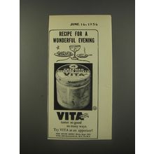 1956 Vita Creamed Herring Fillets Ad - Recipe for a Wonderful evening
