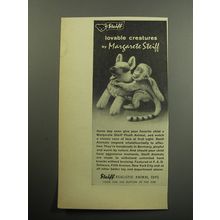 1957 Steiff Animal Toys Advertisement - Monkey & Dog - Lovable creatures