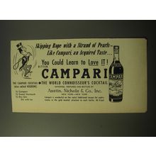 1960 Campari Aperitif Ad - Skipping Rope with a strand of pearls