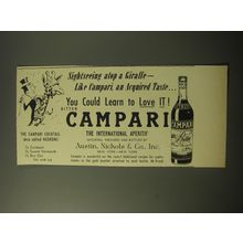 1960 Campari Aperitif Ad - Sightseeing atop a Giraffe