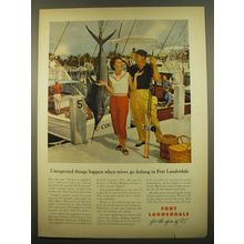1961 Fort Lauderdale Florida Ad - Unexpected things when wives Go Fishing