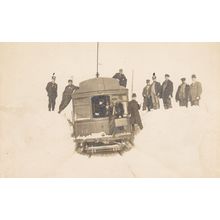 Holland Train Tram Breakdown Disaster Snow Driver Staff Antique Postcard